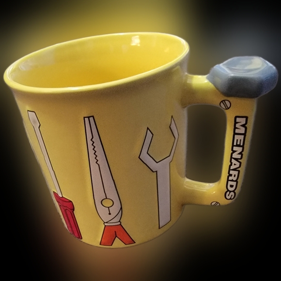 Yellow Menards Tool-Themed Coffee Mug - Picture 1 of 4